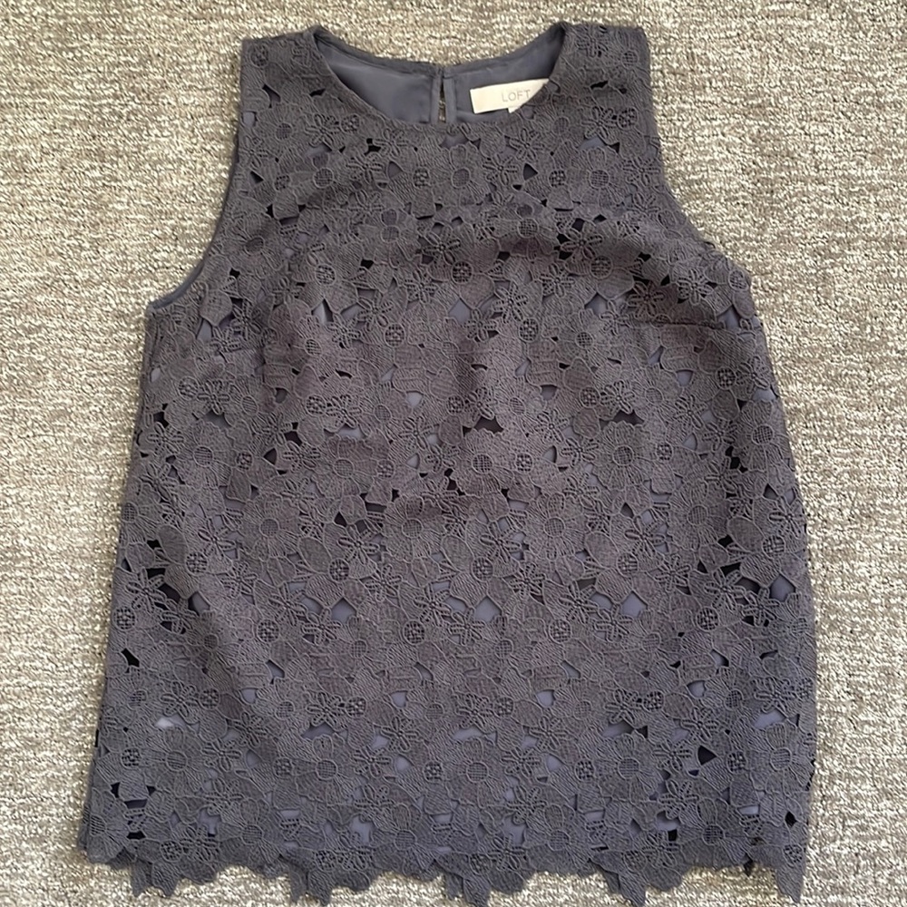Loft lace overlay tank, Sz S